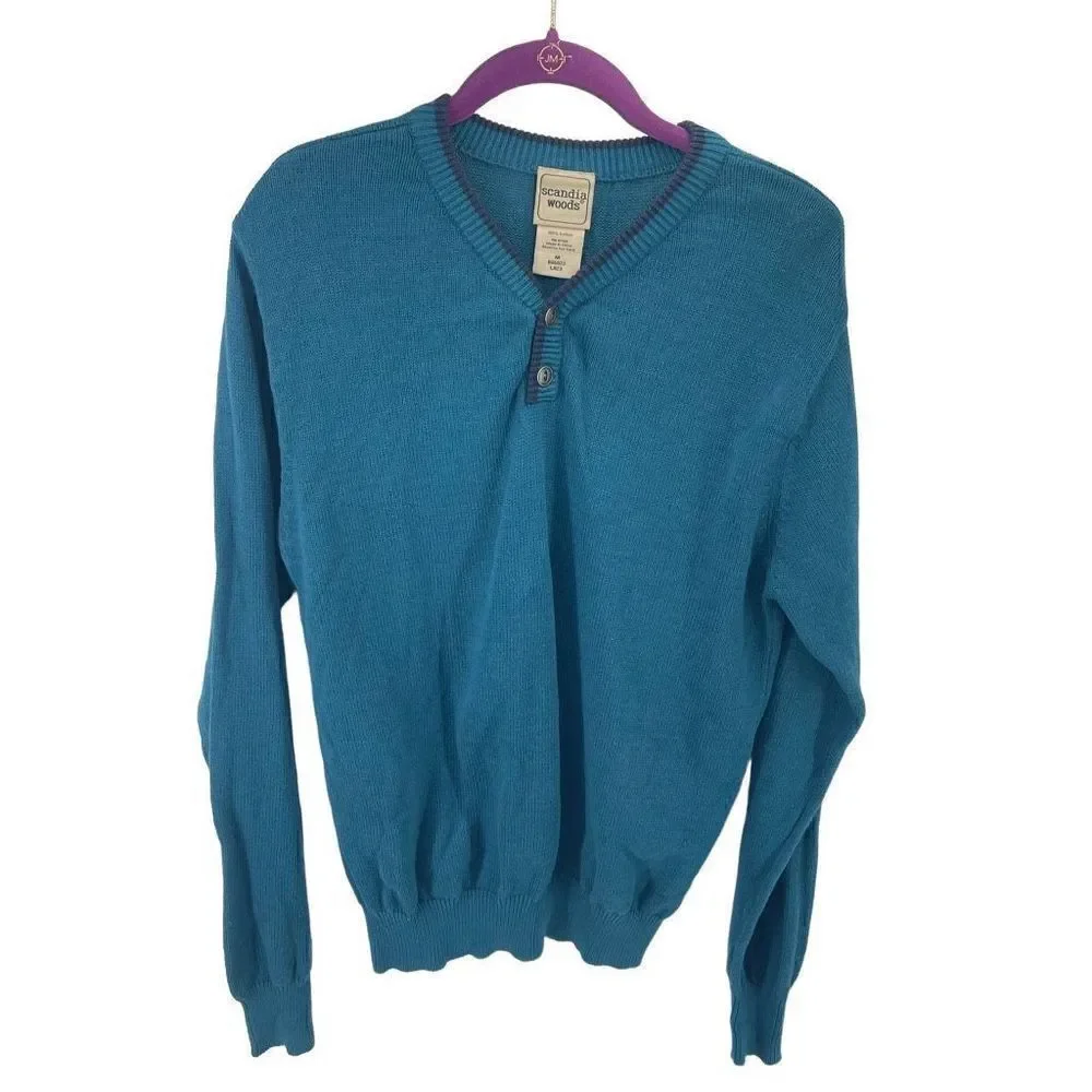 Scandia Woods mens V-neck Ribbed Knit Sweater Size M